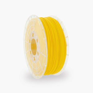Traffic Yellow PLA 3D Printer Filament with a diameter of 1.75mm on a 1KG Spool.